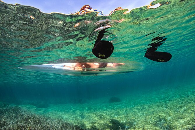1.5-hour Clear Kayak Rentals: Explore Verudela Cave & Islands - Swimming, masks, and the sunset finish