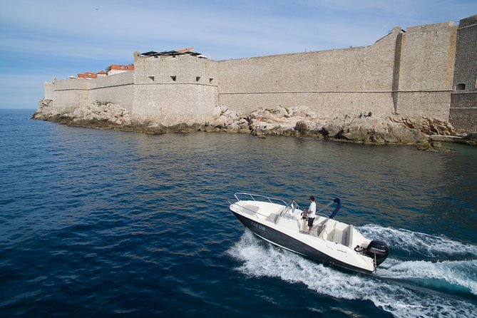 4h trip from Dubrovnik to the Elafiti islands with Quicksilver 675 boat - Drinks, snorkeling, and the private-boat value