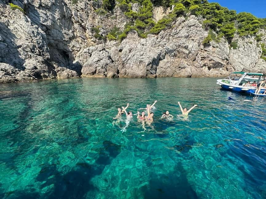 Blue Cave-Green caves-Lopud Sandy beach - tour with drink - Koločep’s Blue Cave requires getting wet