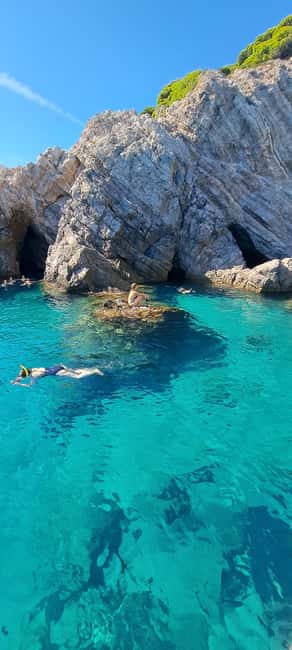 Blue Cave-Green caves-Lopud Sandy beach - tour with drink - Snorkeling in water you can see through