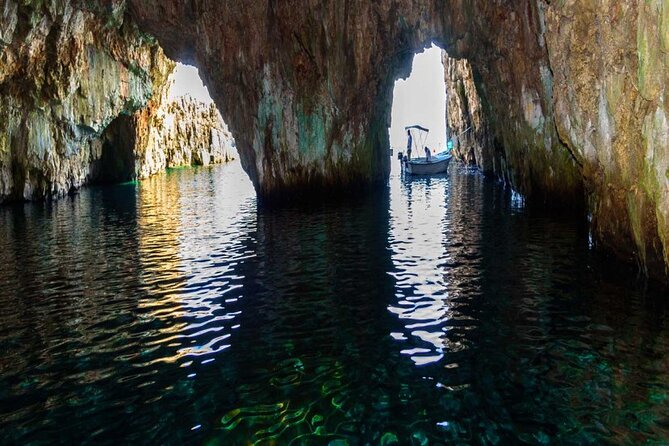 Blue & Green Cave Vis Island and Pakleni Islands Private Day Trip from Hvar - The Blue Cave requires a second boat