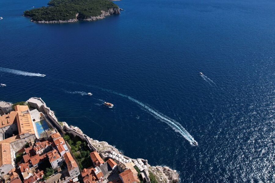 Dubrovnik: 45-Minute Panoramic Cruise Tour - Leaving the harbor with Dubrovnik behind you