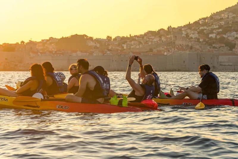 Dubrovnik: Guided Sunset Sea Kayaking with Snacks and Wine - Paddling beside the Dubrovnik City Walls