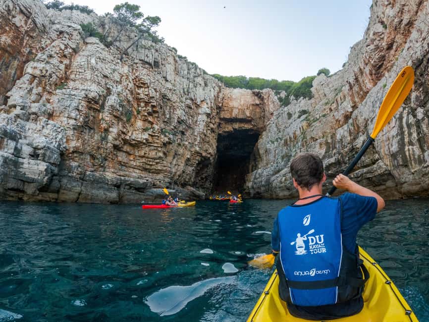 Dubrovnik: Guided Sunset Sea Kayaking with Snacks and Wine - Betina Cave: the best break on the route