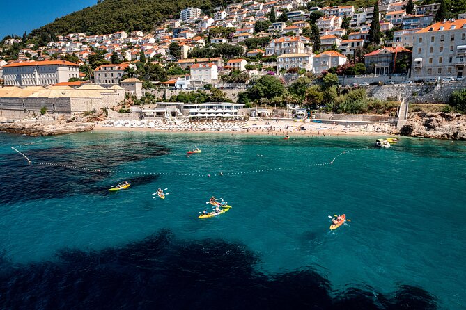 Dubrovnik Kayak Rental on Banje Beach - St. Jacob’s Beach and the open-water view