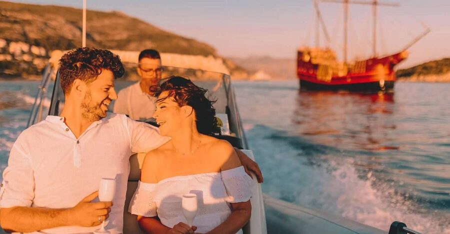 Dubrovnik: Private Boat Cruise at Sunset with Champagne - Dubrovnik’s city walls from the sea