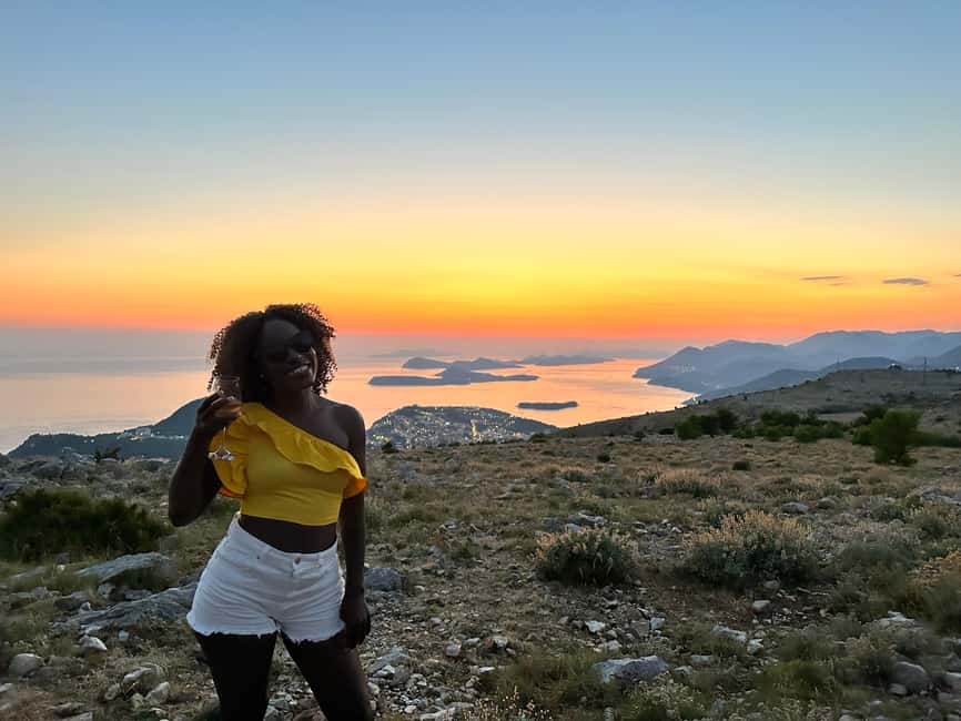Dubrovnik Sunset Mountain Tour With Wine - The sunset over the western islands