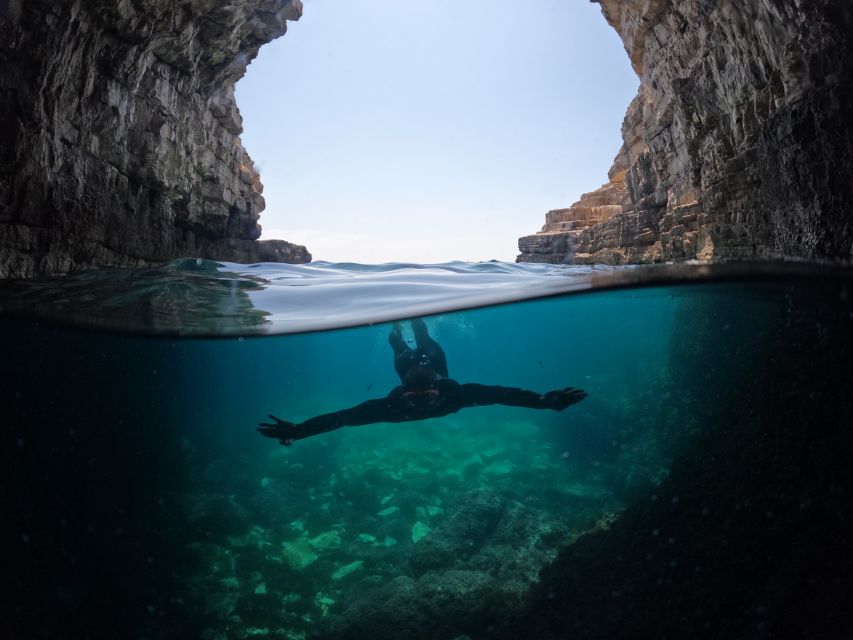 From Fažana: snorkeling at sea cave and Brijuni Island - Seagull Rocks and the cave that you cannot enter