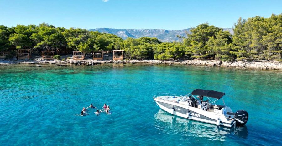 From Makarska: Hidden Gems of Hvar Island's North Shore - Leaving Makarska on a 35-minute speedboat ride