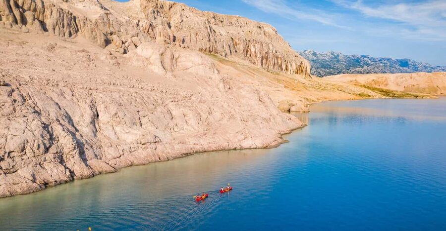 From Metajna/Novalja: Pag Bay Guided Sea Kayaking Tour - Starting at Ručica Beach and the Life on Mars sign