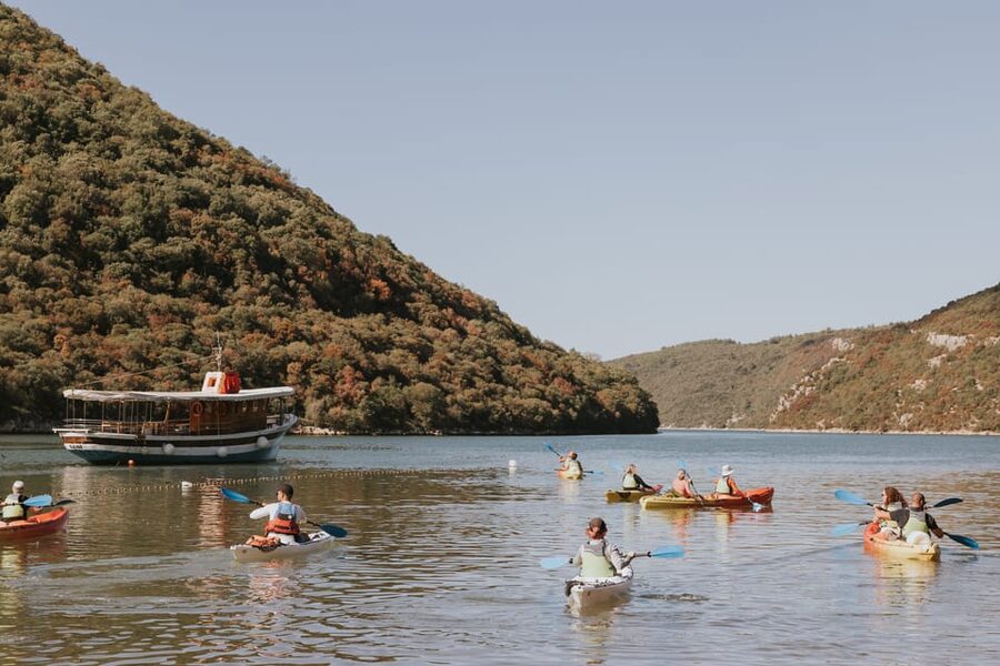 From Poreč: Lim Bay Sea Kayaking Day Trip - The swim stop and what to pack