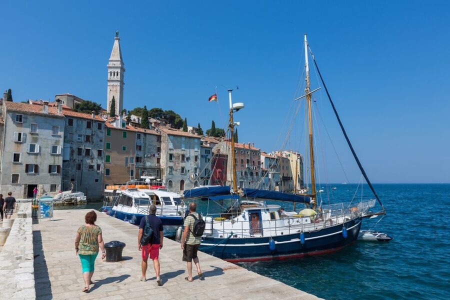 From Pula: Day Cruise to Rovinj, Lim Fjord, and Red Island - Lim Fjord by boat, with lunch underway