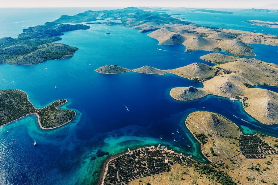 From Sinj: 1.5-Hour Private Flight over Kornati & Šibenik - Šibenik signals the approach to Kornati