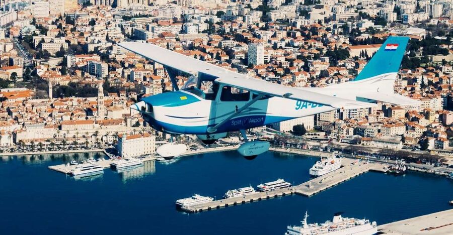 From Sinj: Panoramic Flight over Split - Klis Fortress and the first great view of Split