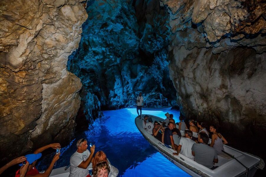 From Split: Blue Cave, Hvar, Mamma Mia, 5 Islands boat Tour - Stiniva Cove, a beautiful pass-by