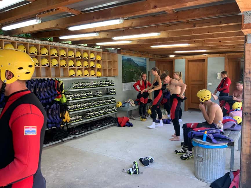 From Split: River Tubing on Cetina River - Getting fitted out at the Zadvarje base