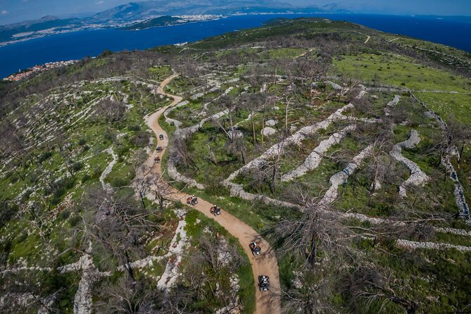 From Split & Trogir: ATV Quad Tour on Island Čiovo - Heliodrom, beaches, and the return through Slatine