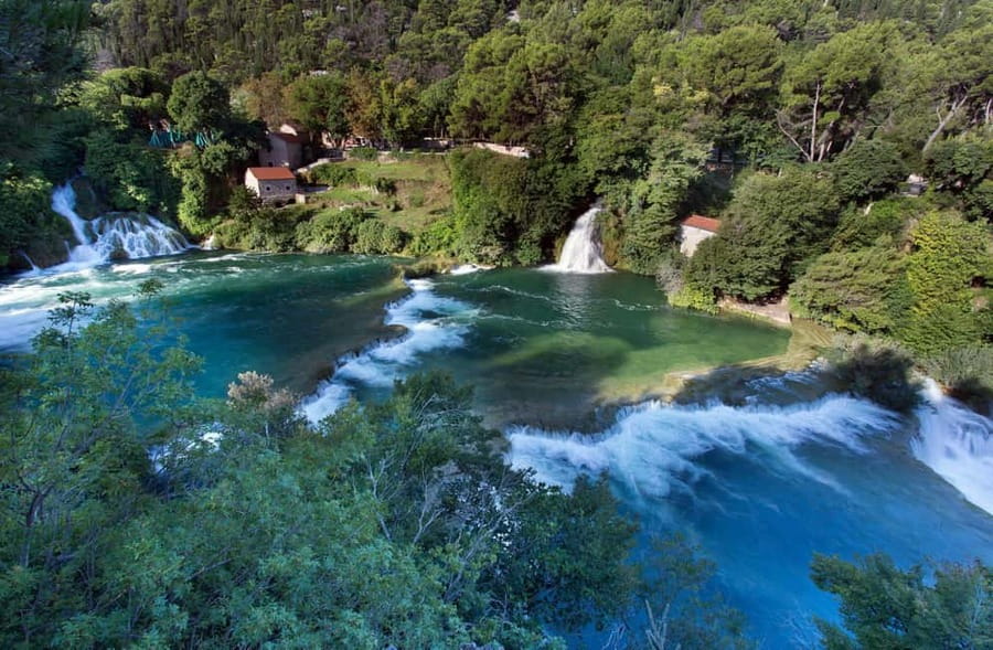 From Split & Trogir: Krka Waterfalls and Primošten - The Ethno village and its working mills