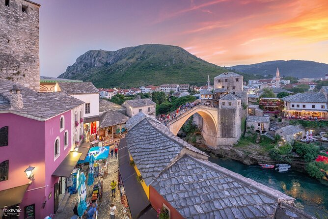 From Split/Trogir: Mostar and Medjugorje Tour with Wine Tasting - Mostar Old Town and the bridge that defines it