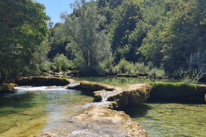 Kayaking in Mreznica Waterfalls near Slunj and Plitvice Lakes - The Midway Swim Break