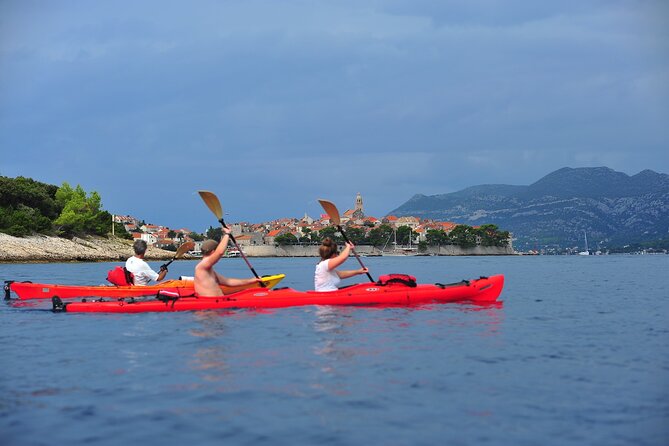 Kayaking Korčula's Paradise -Half Day Guided Kayak Tour - Swimming and snorkeling in clear water