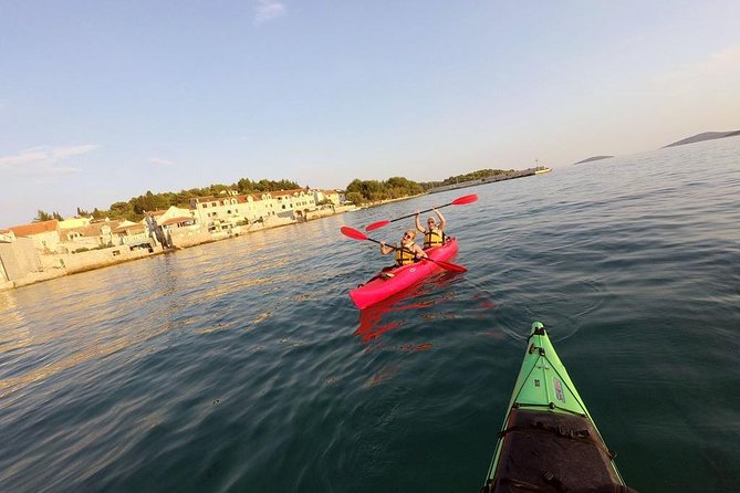 Kayaking to the island Prvić - Swimming stops in clear Adriatic water