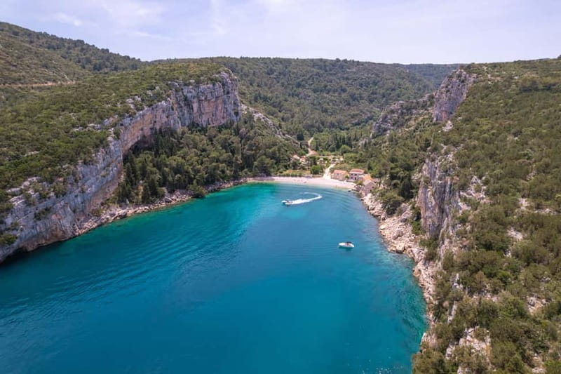 Makarska: 3-island Speedboat Cave & Blue Lagoon Tour - Zirje Beach on Brač finishes the swimming