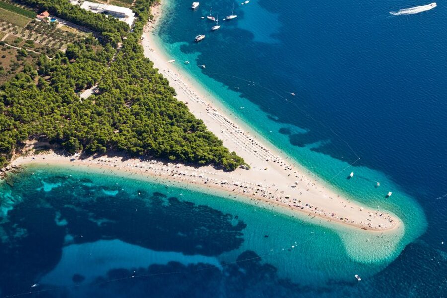 Makarska: Golden Horn Beach & Secluded Bays Speedboat Tour - The first shorter swim near Bol