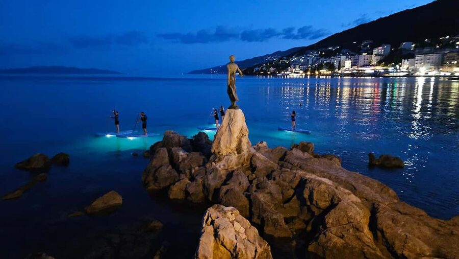 Opatija: Guided SUP Paddleboarding Adventure at Night - Starting at Slatina Beach in Opatija