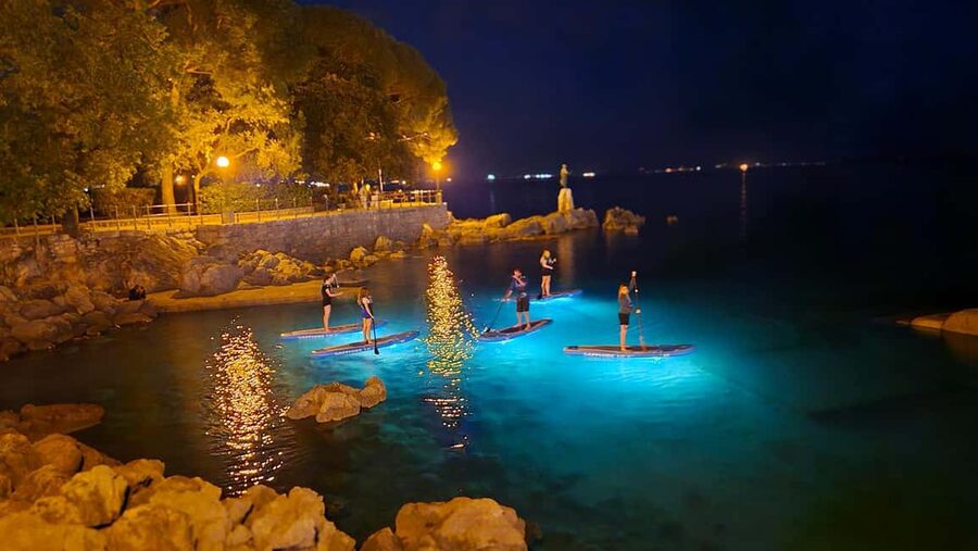 Opatija: Guided SUP Paddleboarding Adventure at Night - Paddling into Opatija’s illuminated evening