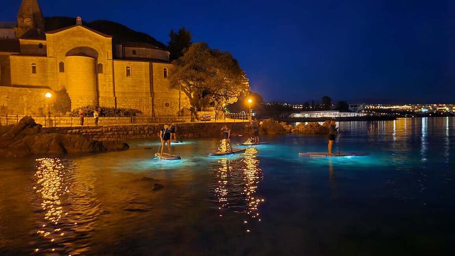 Opatija: Guided SUP Paddleboarding Adventure at Night - Learning the SUP basics before sunset