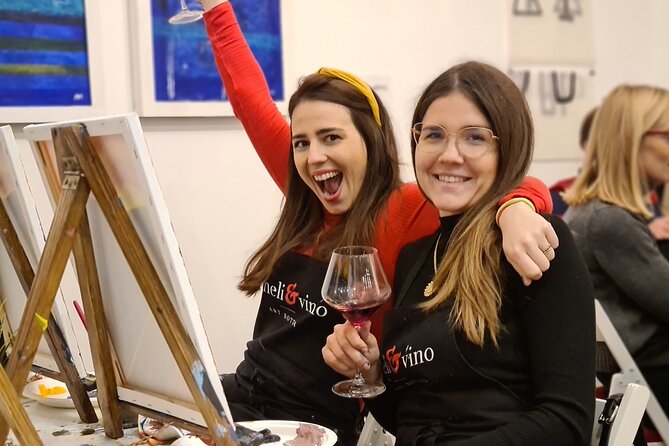 Painting party at Art Bottega - Paint & Wine Studio in Split - Following the painting step by step