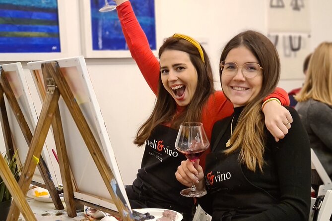 Painting party at Art Bottega - Paint & Wine Studio in Zadar - The first glass of wine sets the tone