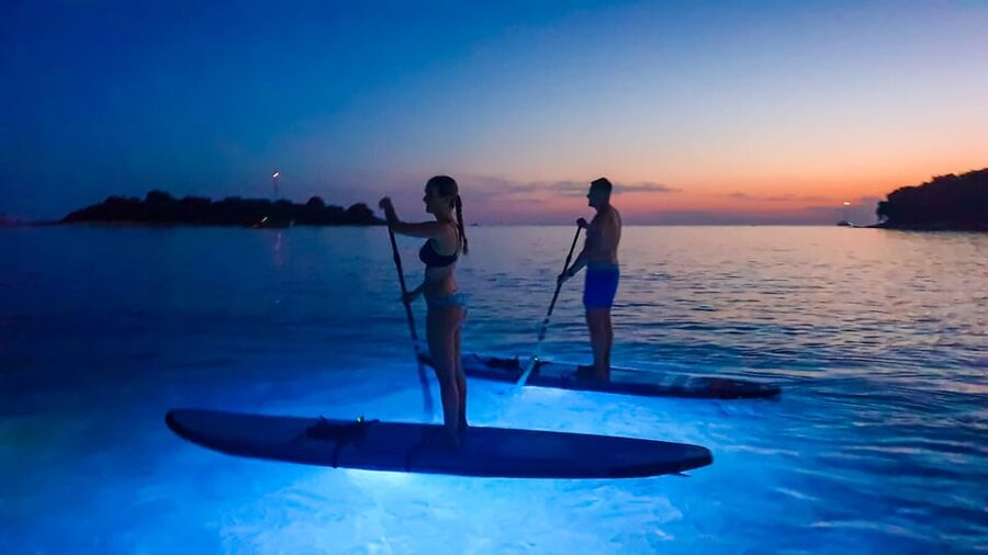 Pula: Night LED Stand-Up Paddle Board Tour - Paddling around the bay under LED lights