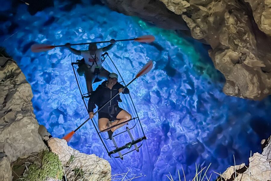 Pula: Night-Time Sea Kayaking Tour in Transparent Kayak - Sunset starts the two-hour coastal paddle
