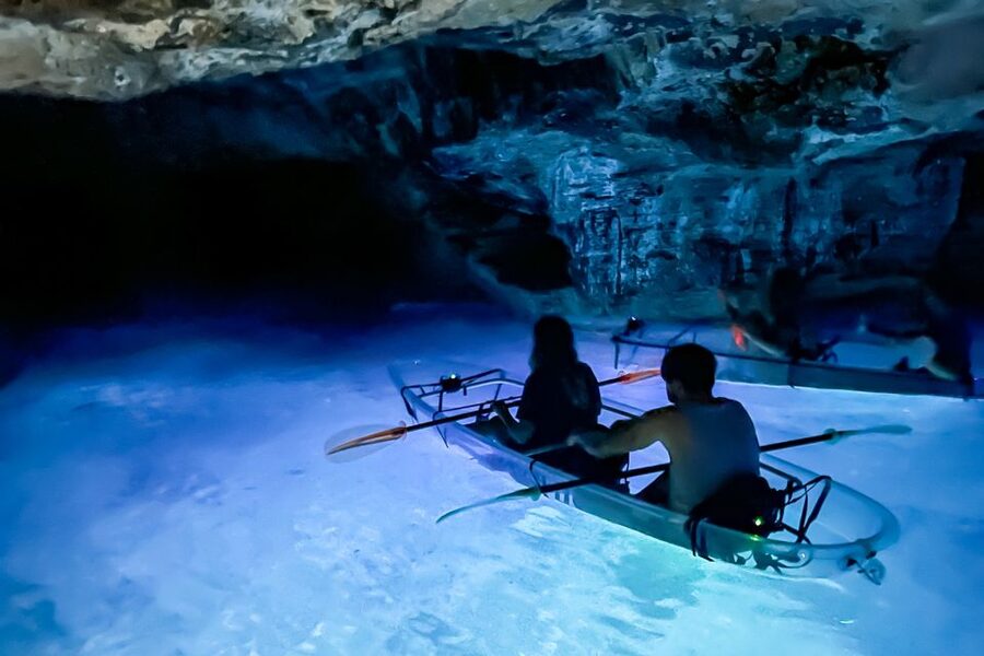 Pula: Night-Time Sea Kayaking Tour in Transparent Kayak - LED lights reveal the Adriatic seabed