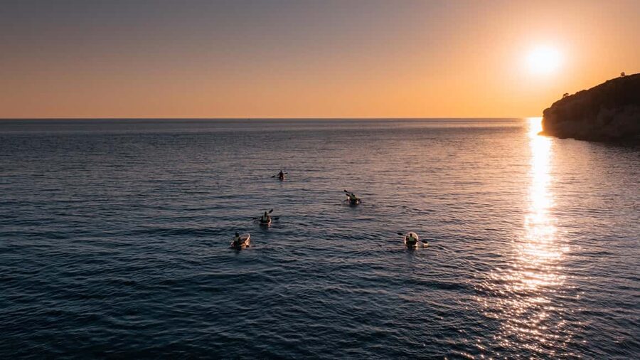 Pula:Sunset Kayak tour with glowing transparent kayak - Learning the basics before paddling out