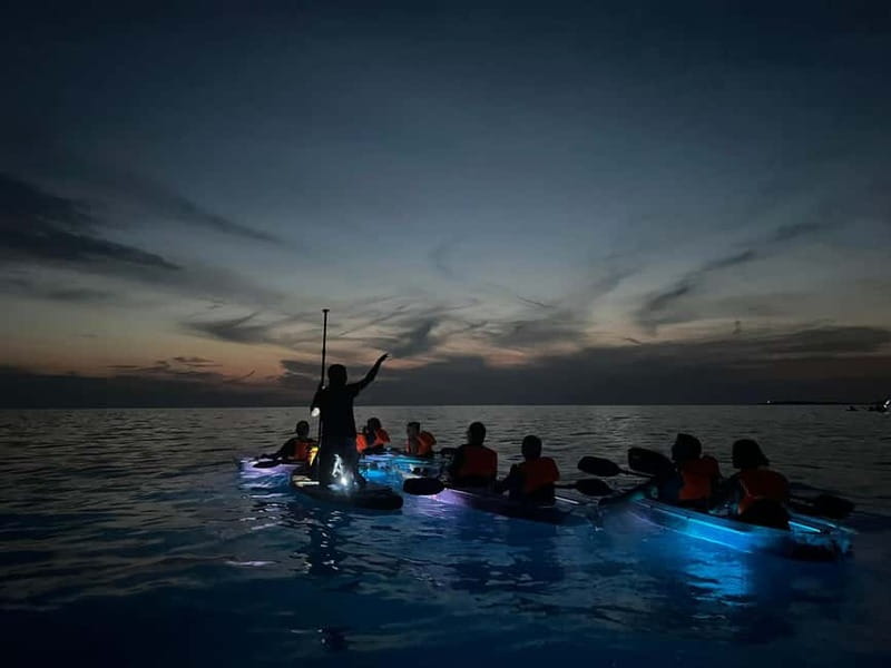 Pula: Sunset/Night Illuminated Transparent Kayak Tour - The safety briefing makes night paddling manageable