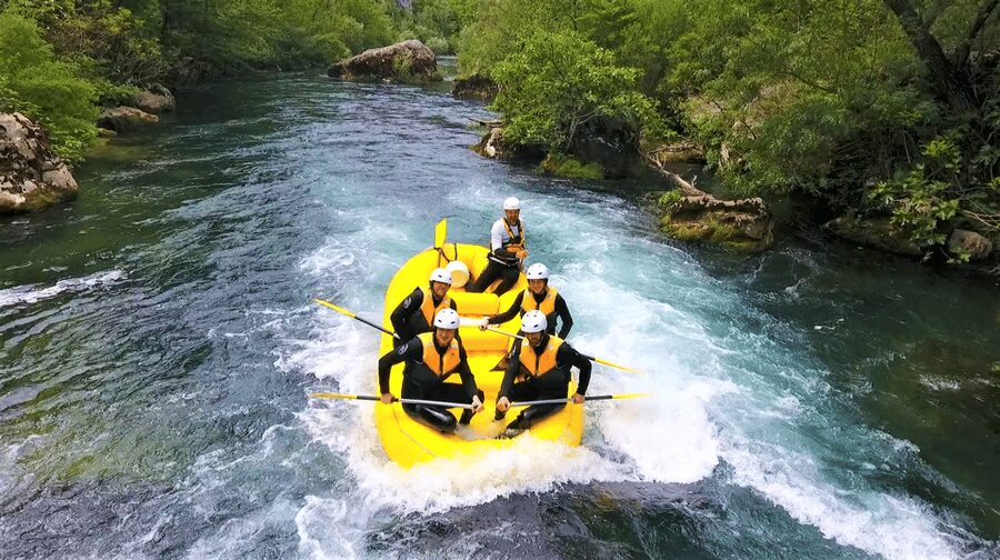 Rafting on the Cetina river - The curving van ride to the river