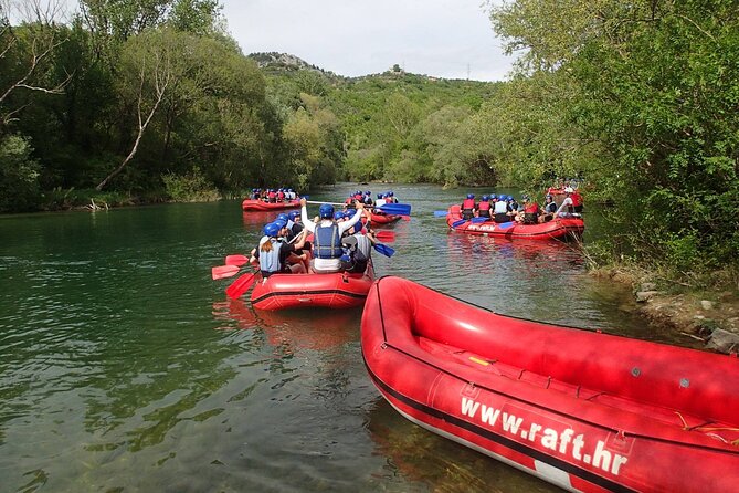 Rafting on the River Cetina from Omis Croatia - Swimming, rock jumps, and the big waterfall