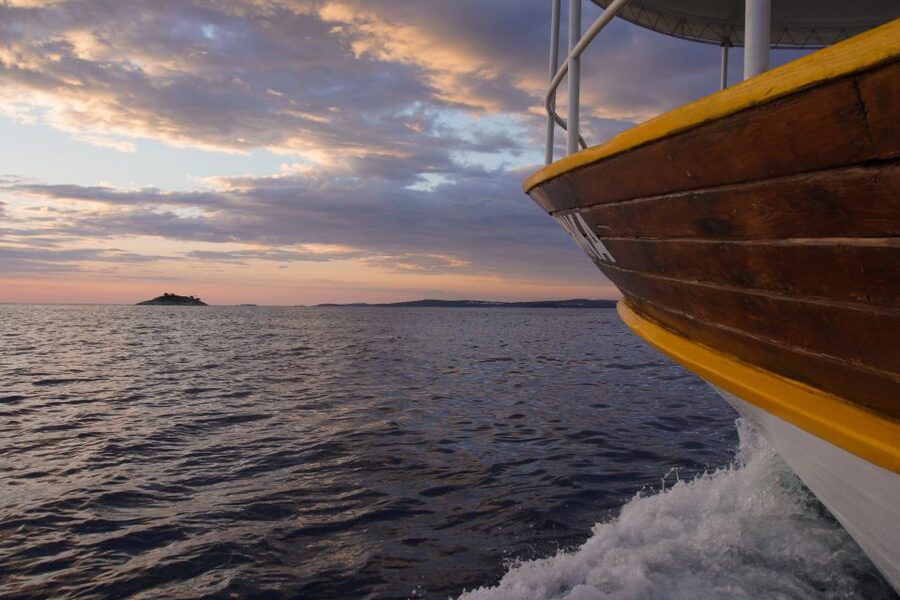Rovinj: Sunset Boat Trip with Dolphin Watching - Leaving Valdibora with Rovinj behind you