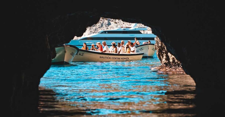 Split: Blue Cave and 5 Islands Tour - Stiniva Cove, a beach with a narrow entrance