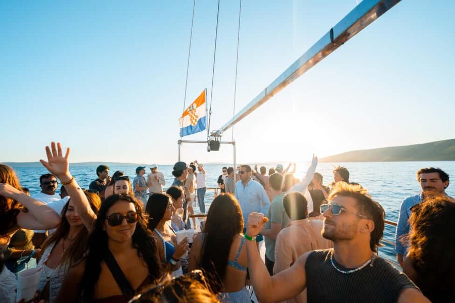Split: Blue Lagoon Boat Party with Slide, Dj and After Party - The First Cruise, Island Views, and the Hidden Bay