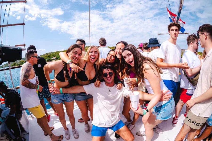 Split: Blue Lagoon Boat Party with Slide, Dj and After Party - The Sunset Ride Back to Split