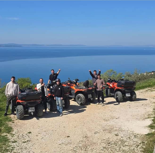 SPLIT: Guided ATV Tour Gornja Podstrana & Horses - Learning the quad bike before the climb