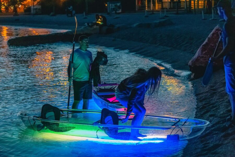Split: Illuminated Evening Guided Kayaking Tour - The Stobreč beach briefing