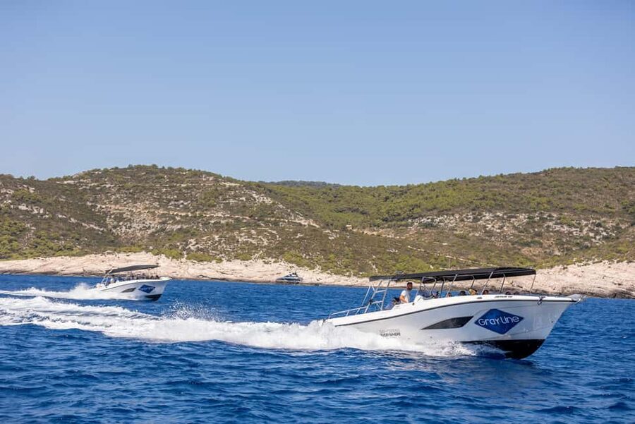 Split or Trogir: Blue Cave, Vis, and Hvar Speedboat Day Trip - Stiniva Cove: a beautiful view, not always a swim