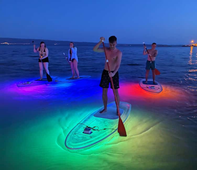 Split: Transparent SUP night Glow tour - Getting ready beside the campsite