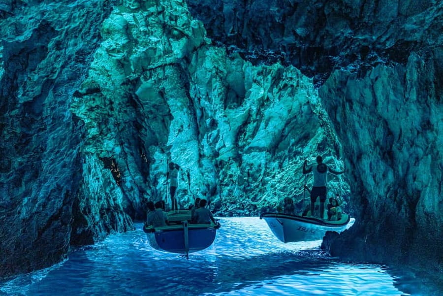 Split/Trogir: Blue Cave, Mamma Mia, Hvar and 5 Island Tour - Starting from Split or Trogir