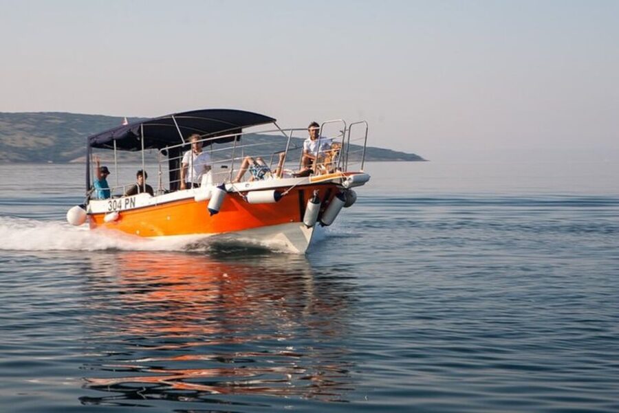 Wild Bays of Krk Island: A private half day boat tour - Leaving Punat Harbour on the Orange Speedboat